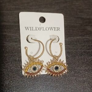 Wildflowers Gold and Silver Eye Earrings